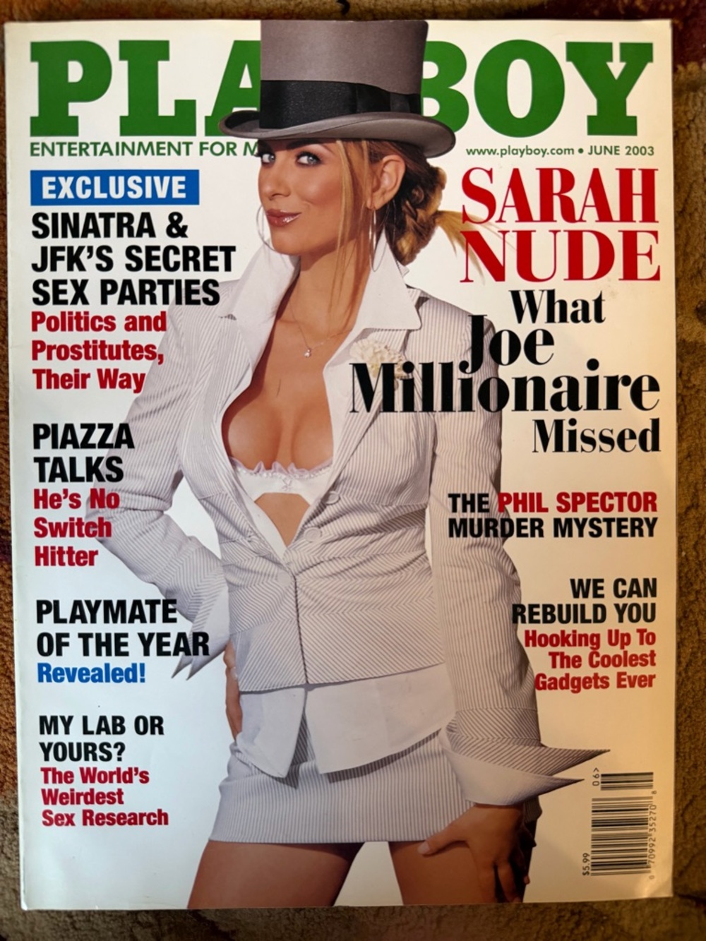 Playboy 2003 June ~ SINATRA, JFK, PIAZZA, SARAH FROM JOE MILLIONAIRE